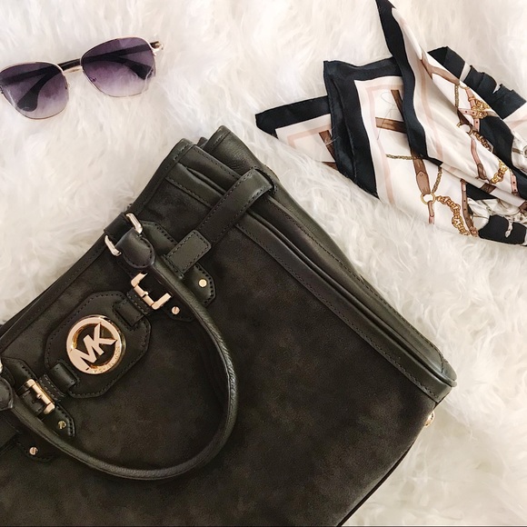 Michael Kors Handbags - Michael Kors Olive Suede Satchel